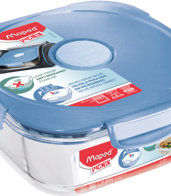 Maped glazen magnetronbak Concept, 1,2 liter, blauw.