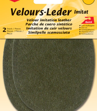 Stoffen ovalen applicaties om op te strijken, 100 x 130 mm, olijfgroen