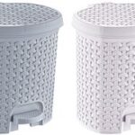 Vuilnisbakje voor cosmetica met pedaal 'Tjark', 5,5 liter, noordse witte kleur.