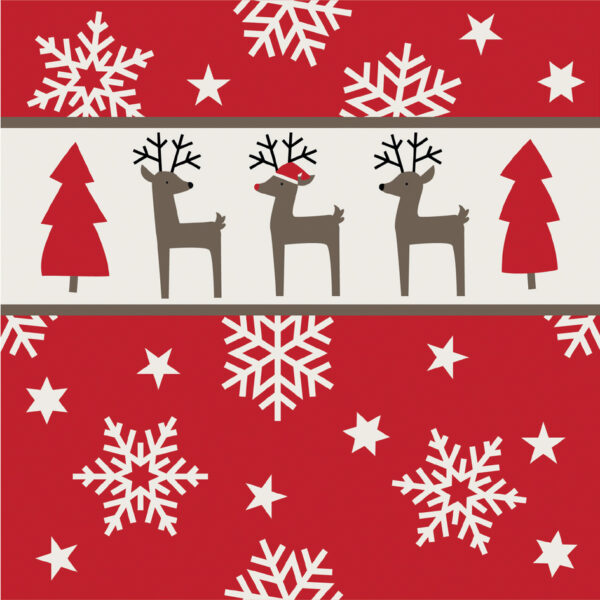 Servetten met kerstmotief 'Rudi'