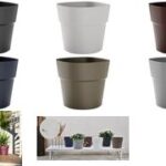 Plantenbak 'Andromeda', diameter: 38 cm, grijsgroen