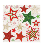 Servetten met Kerstster-motief, wit