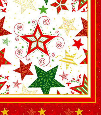 Servetten met Kerstster-motief, wit