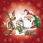 Kerst servetten met Kerstfiguurtjes 'Hulpjes van de Kerstman'