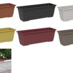 Bloemenbak 'Birka', breedte: 80 cm, antracietkleur