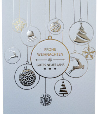 Kerstreproductie 'Witte Ballen'