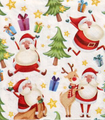 Kerstservetjes 'Vrolijke Kerstman'