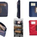 Blauwe bankretas met ritstrekker van polyester