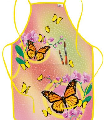 Schildersschort 'Vlinder' met buikzak