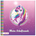 Vriendschapsboek 'Unicornportret', afmeting 165 x 165 mm, 64 pagina's