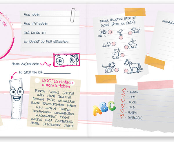 Vriendschapsboek 'Unicornportret', afmeting 165 x 165 mm, 64 pagina's