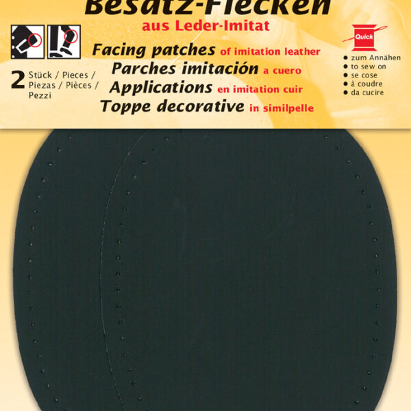 Ovale opnaaibare reparatielappen, 85 x 110 mm, zwart