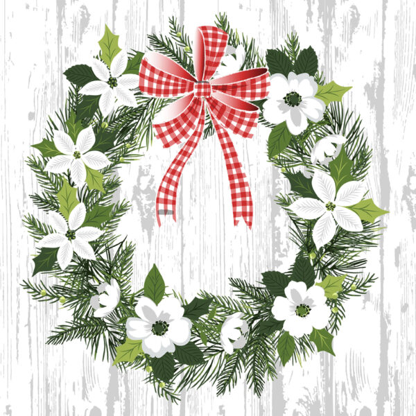 Servetten met kerstmotief 'Kerstkrans'