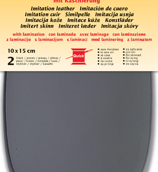 Leerimitatie met bekleding, 100 x 150 mm, grijs