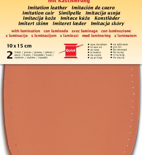 Leerimitatie met afwerking, 100 x 150 mm, oranje