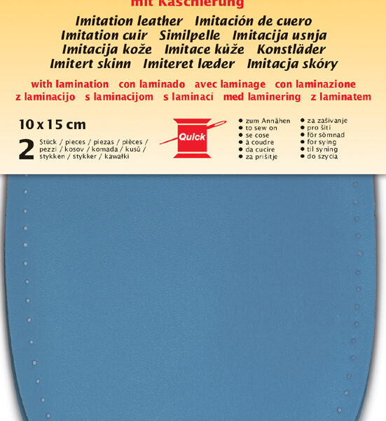 Kunstleer met voering, 100 x 150 mm, blauw