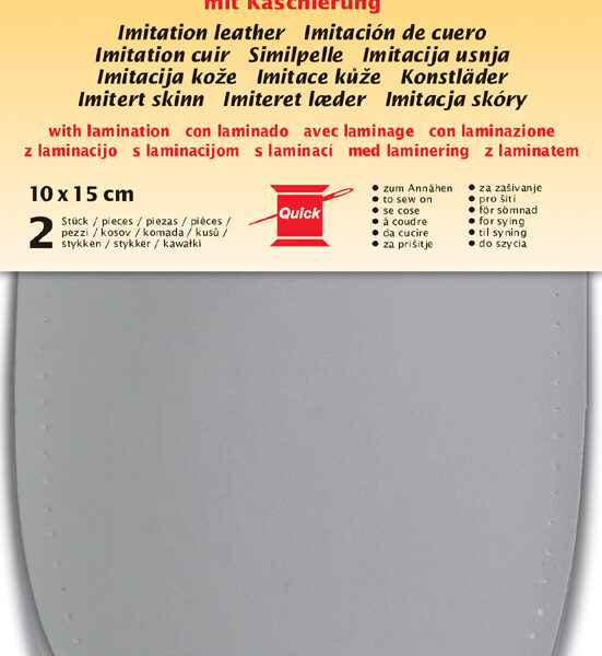 Kunstleer afgewerkt met cachering, 100 x 150 mm, lichtgrijs