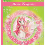 Gelukkige eenhoorn-portfoliomap met design en glitteren.