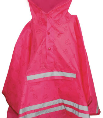 Kinder-regenponcho met reflectoren, roze diamantpatroon