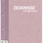 Roze certificaatmap met oogjesriem 'Dusty Rose'