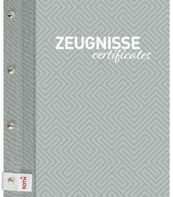 Roth map voor documenten/diploma's met ringband 'Stoffig mintgroen'