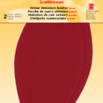 Namaak fluwelen leren doek, 95 x 185 mm, rood