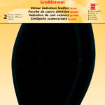 Namaakvelours leerpatroon, zwart