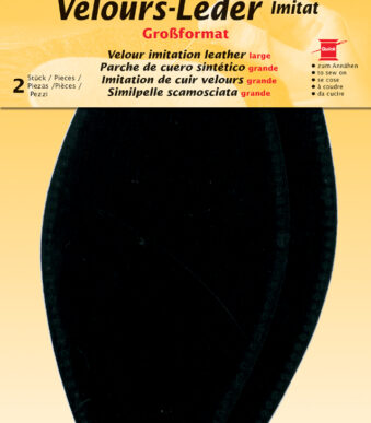 Namaakvelours leerpatroon, zwart