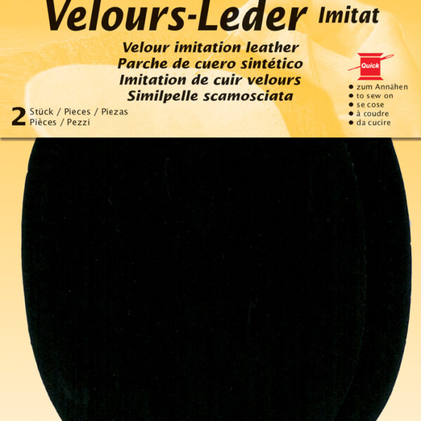 Velouren namaak-leer, 100 x 130 mm, zwart