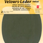 Pluche namaak-leer, 100 x 130 mm, olijfgroen