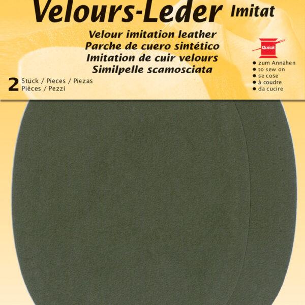 Pluche namaak-leer, 100 x 130 mm, olijfgroen