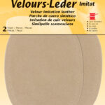 Velours-namaak leer, zandkleur, 100 x 130 mm