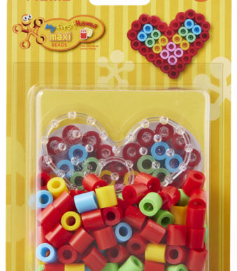 Kralenapplicatie grote strijkkralen 'Hartje', op kaart