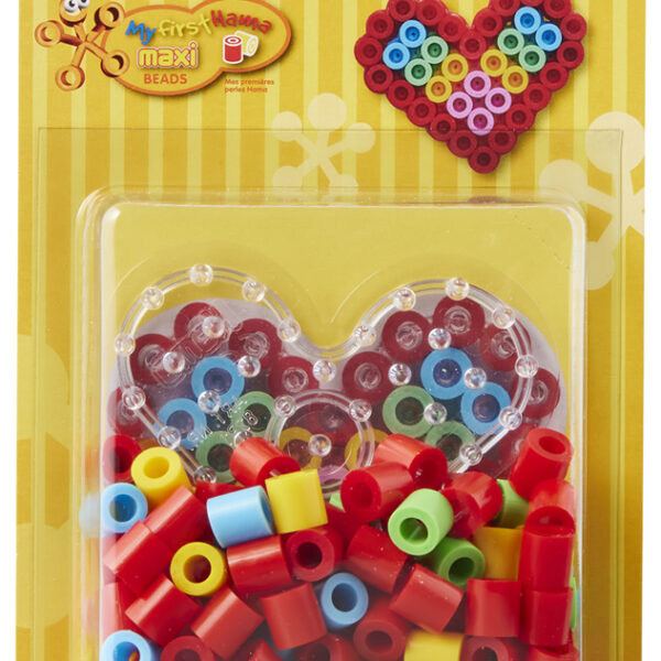 Kralenapplicatie grote strijkkralen 'Hartje', op kaart