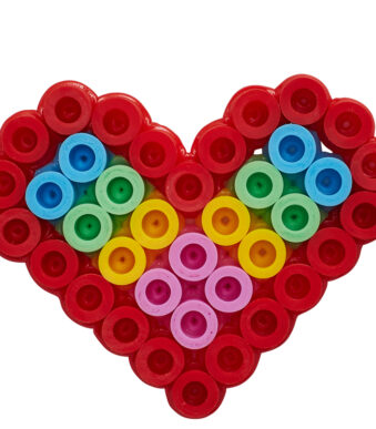 Kralenapplicatie grote strijkkralen 'Hartje', op kaart