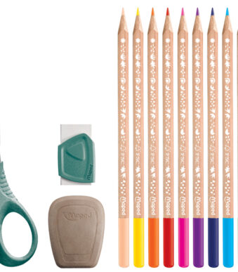 Maped pennenetui SMILING PLANET, crème/groen, gevuld