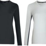 Damesshirt met lange mouwen voor industrie, grafietkleur, maat XS