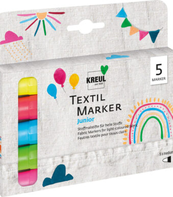 Textielstift medium 'Junior', set van 5
