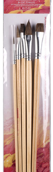 Koninklijke Talens penselen uit rundoornhaar, set van 5 stuks.