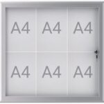 Vitrinekast Maul, 4x A4, aluminium.