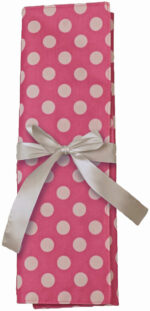 Tas voor haakpriemen met stippenpatroon, roze/wit