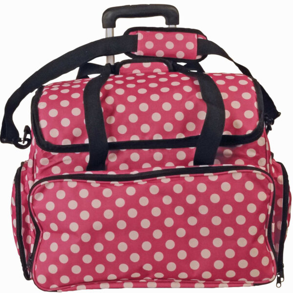 Naaimachine-trolley 'Stippen', roze/wit
