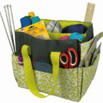 Knutsel-/handwerktasje, kiwi/grijs