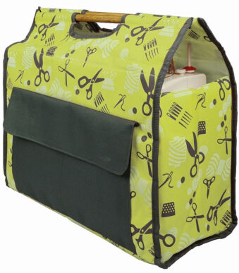 Naaimachinehoesje, kiwi/grijs