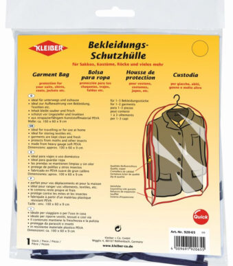 Transparante kledinghoezen, kort model