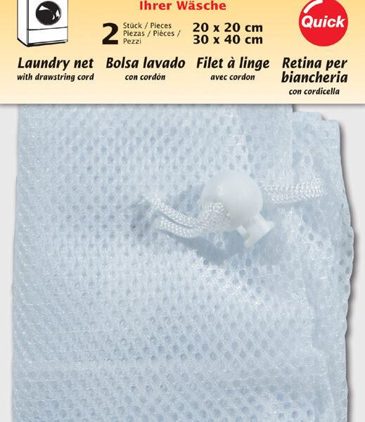 Wasnetset met trekkoord, 2-delig, wit