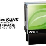 Colop teksthandstempelinkt 20 Green Line, 4-regelig, waardebonexemplaar.