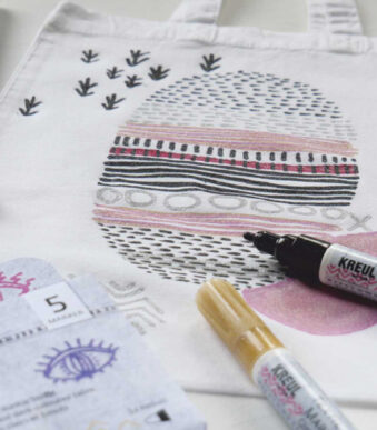 Glitterstiften met textielpunt, set van 5 stuks