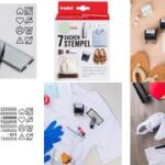 Textielstempelset '7 stuks stempels', zwart