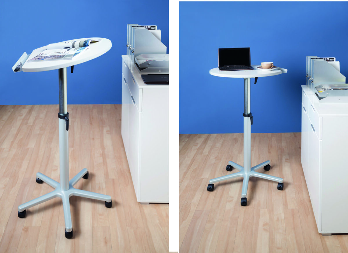 Maul verstelbaar standlezenaarpult met melamine werkvlak. Maul verstelbaar standlezenaarpult met melamine werkvlak.